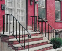 Railing with collars & scroll terminations