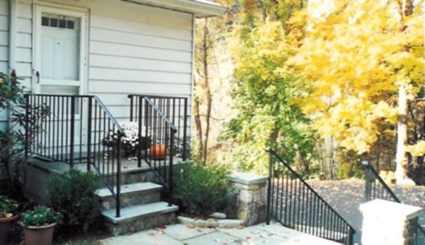 Matching step & entrance steel railing