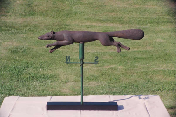 Running Fox weathervane stand