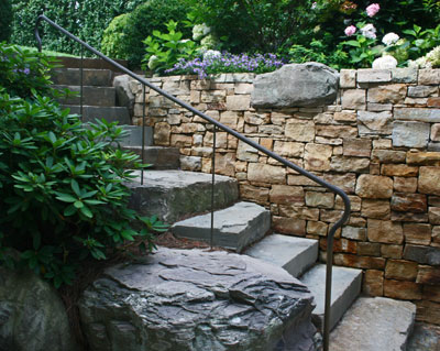 Bronze tree bark textured handrailing