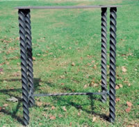 Twisted wrought iron table base