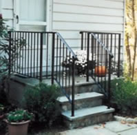 Matching step & entrance steel railing